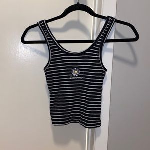 Striped crop tank top